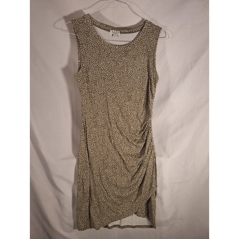 AVLN Studio Lane Ruched‎ Knit Bodycon Dress Olive Green XS Sleeveless